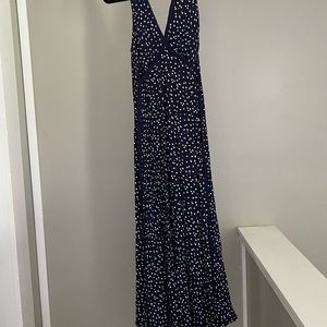 HD In Paris Navy Blue Polka Dot Jumpsuit Size U.S. 8